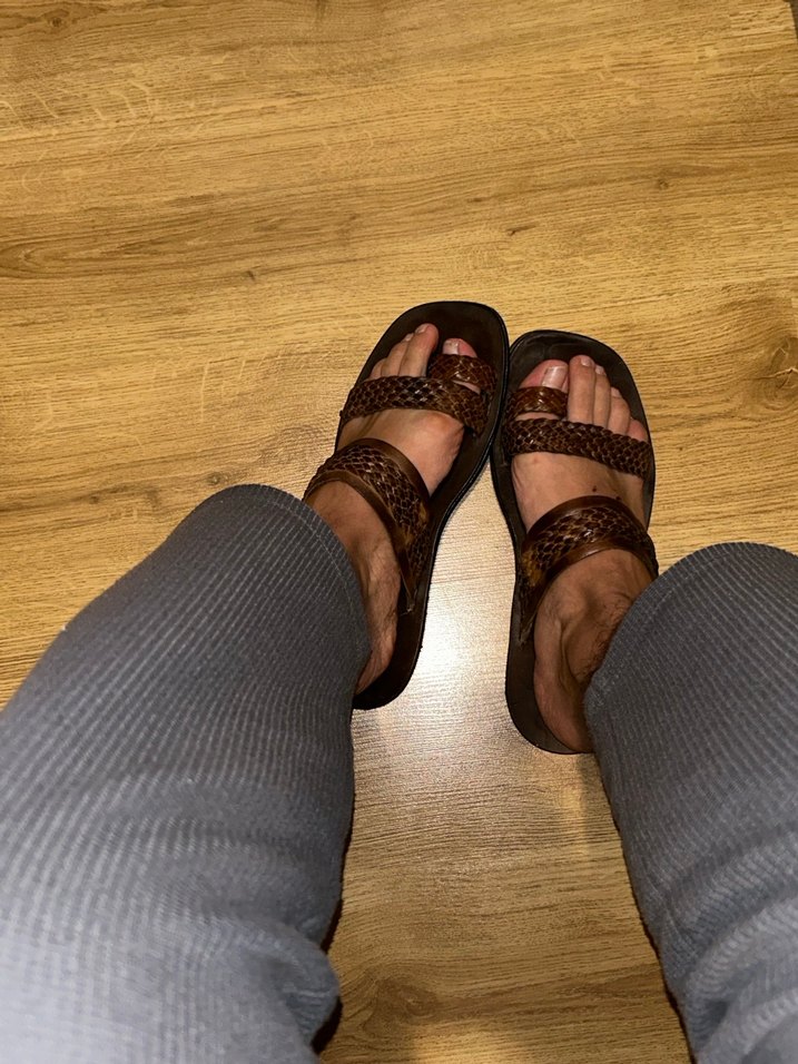 Kahverengi Yılan Derisi Desenli Platform Topuklu Sandalet - Görsel 3