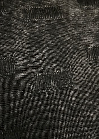 Gri Batik Desenli Bohem Kadın Kazak - Görsel 2