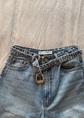 Tokalı Gri Denim Jean