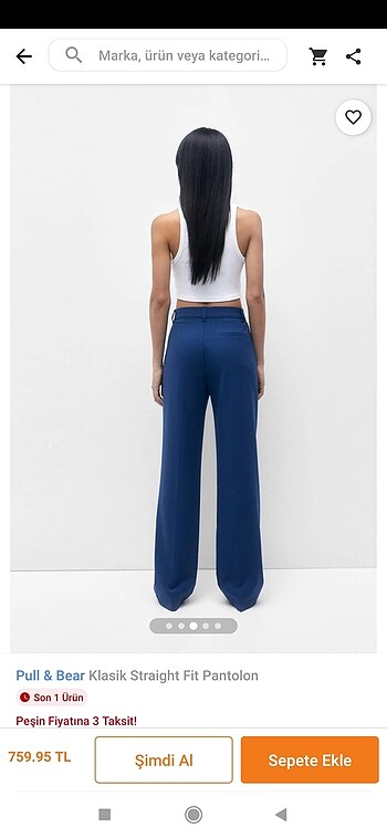 32 Beden Pullu bear klasik starting fit pantolon