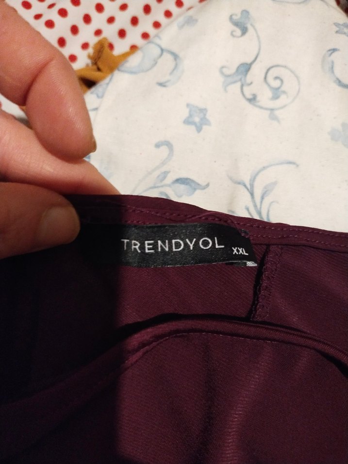 ## TRENDYOL## 44 BEDEN##Bordo Uzun Drapeli Kadın Elbise## - Görsel 4