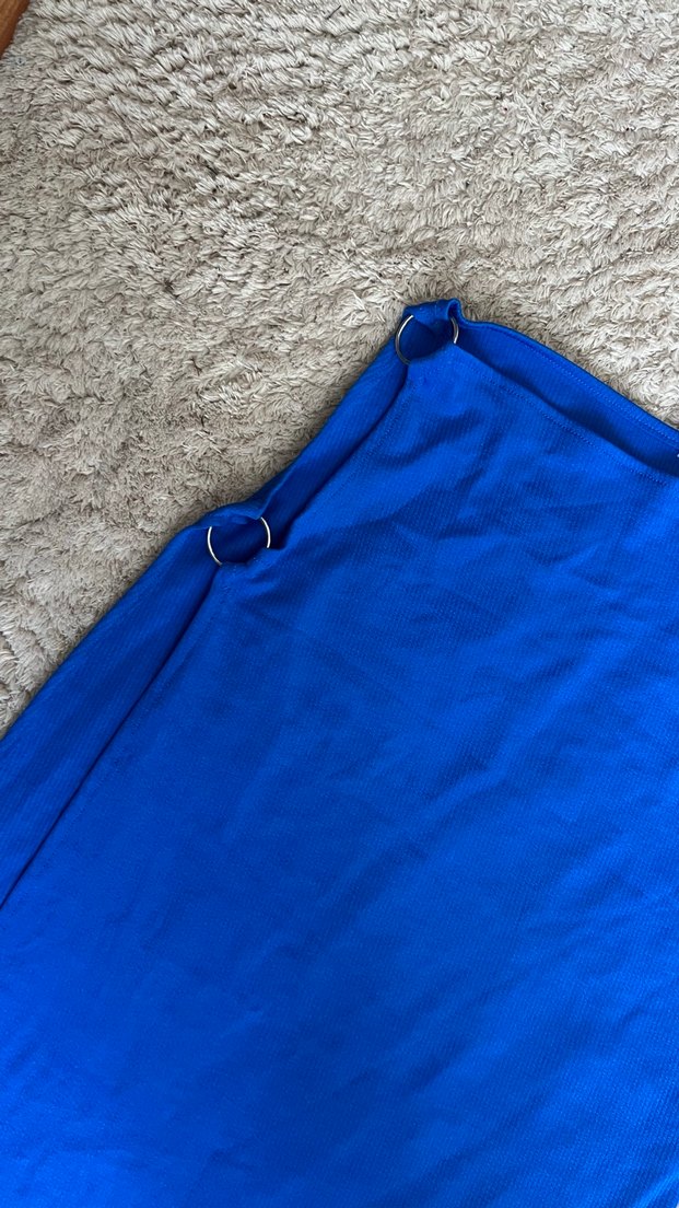 Parlak Mavi Düz etek yırtmaçlı - Görsel 2