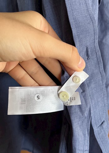 l/xl Beden mavi Renk Uzun Kollu Düğmeli Mavi Keten Erkek Gömlek