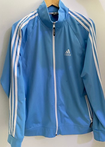 Vintage Mavi Adidas Fermuarlı Spor Ceket