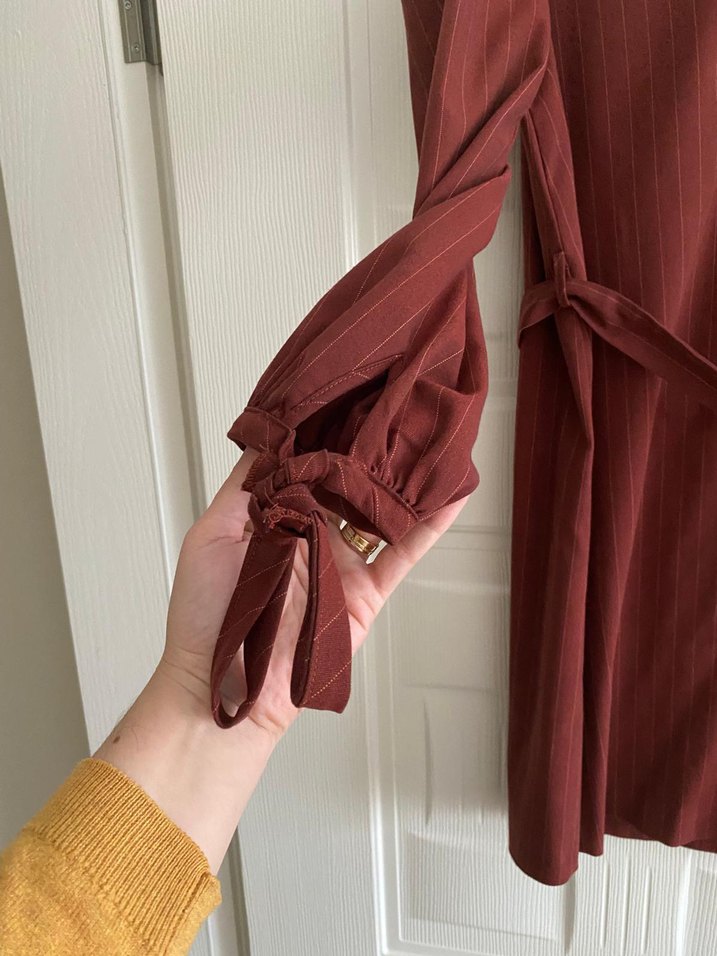 Bordo Düğmeli Vintage Kadın Tunik - Görsel 3