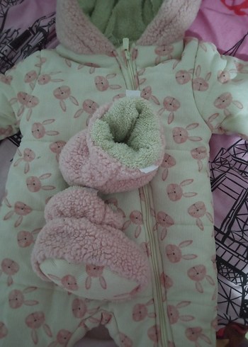 Midimod Pembe Desenli Bebek Astronot Tulumu - Görsel 4