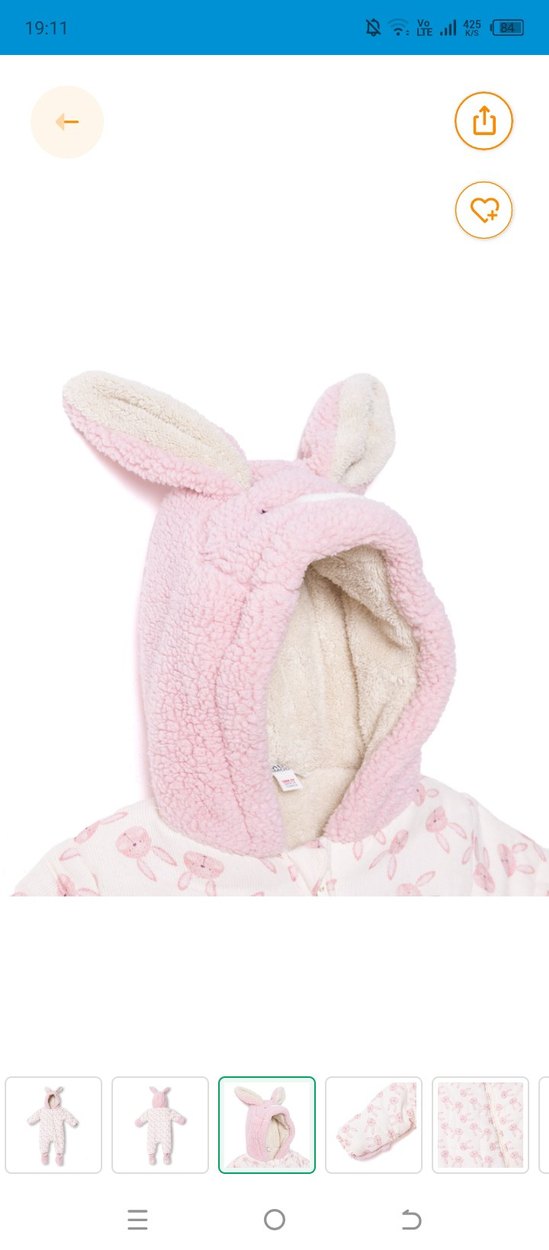 Midimod Pembe Desenli Bebek Astronot Tulumu - Görsel 2