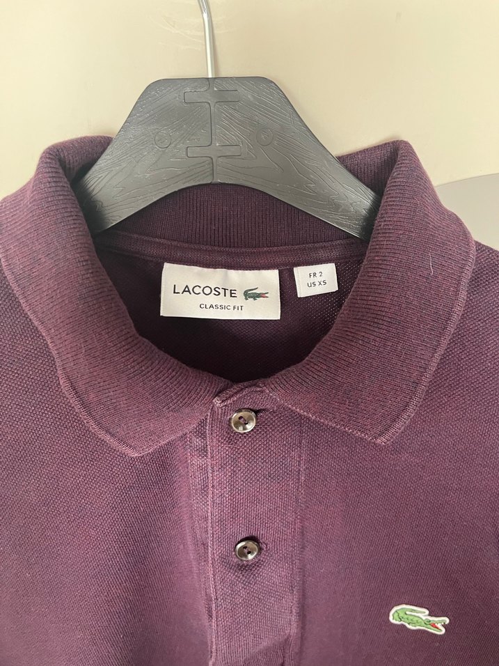 Mor Lacoste Erkek Uzun Kollu Polo Tişört - Görsel 2
