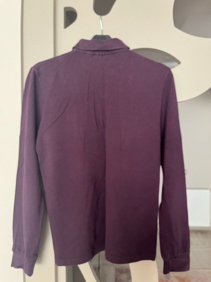 Mor Lacoste Erkek Uzun Kollu Polo Tişört - Görsel 3