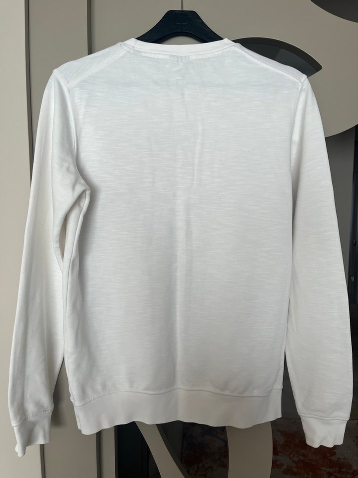 GANT Beyaz Baskılı Pamuklu Sweatshirt - Görsel 3