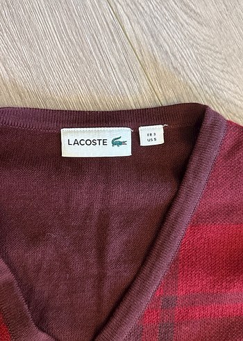 Lacoste Bordo V Yaka Erkek Triko Kazak - Görsel 2