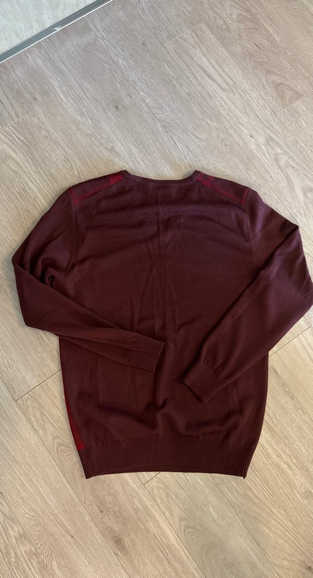 Lacoste Bordo V Yaka Erkek Triko Kazak - Görsel 3