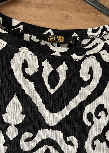 Bohem Siyah Desenli Uzun Elbise - Görsel 4