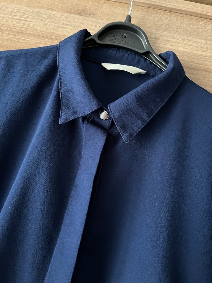 Düğmeli Lacivert Uzun Kollu Kadın Tunik - Görsel 4