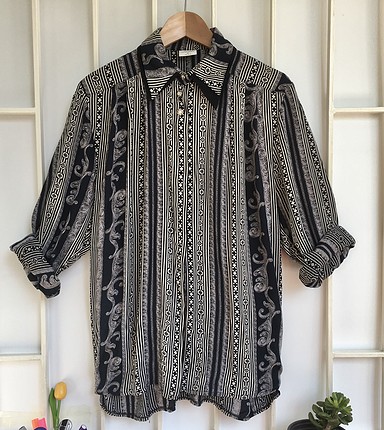 Oversiz vintage kadın gömlek / Rayon kumaş / 