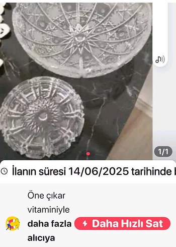 Beyaz Desenli Cam Vazo iki küllük de var - Görsel 2