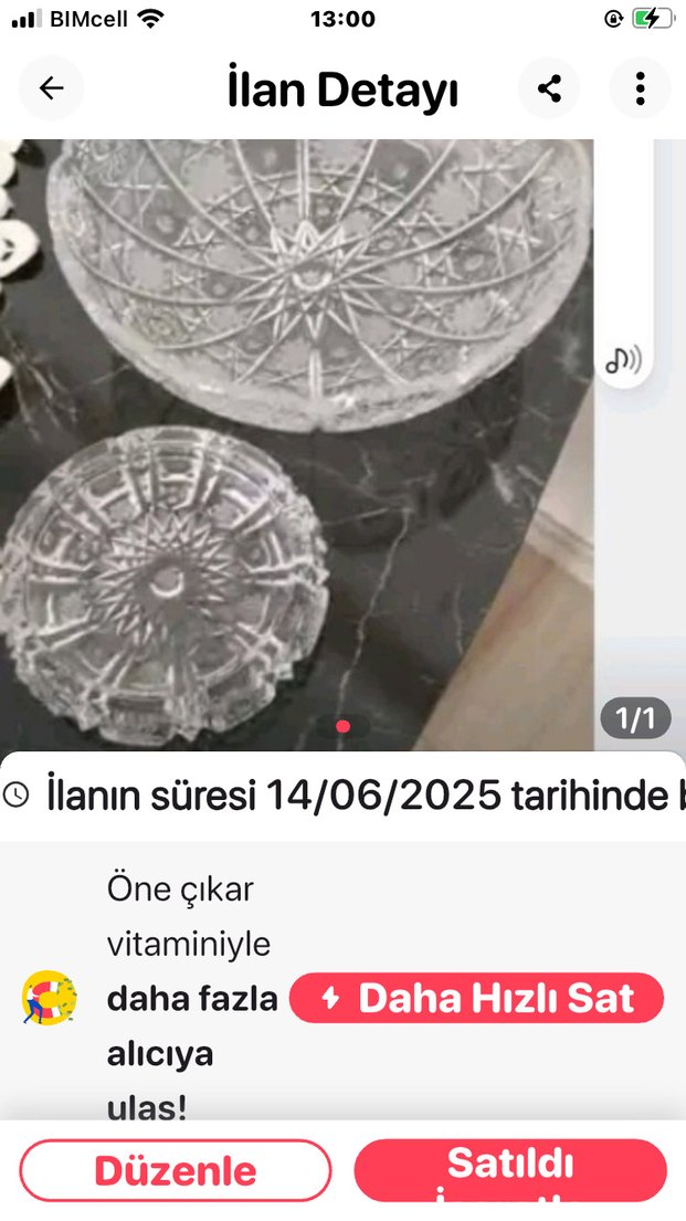 Beyaz Desenli Cam Vazo iki küllük de var - Görsel 2