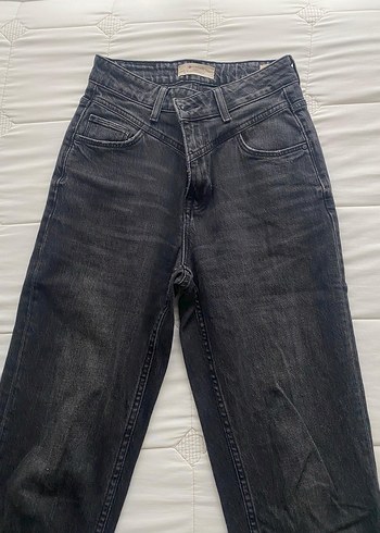 Gri Midi Kadın Denim Pantolon