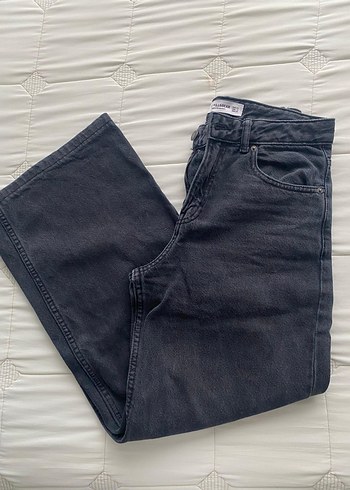 34 Beden siyah Renk Siyah Rahat Kesim Midi Kadın Jean