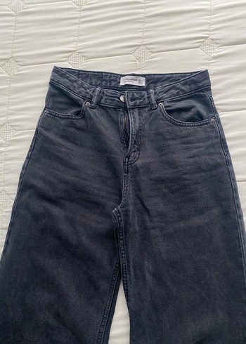 34 Beden Siyah Rahat Kesim Midi Kadın Jean
