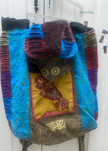 Renkli Bohem Kadın Sırt Çantası - Görsel 2