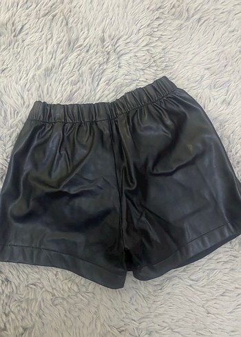 Kadın Siyah Deri Düğmeli Ceket şortlu etek takım - Görsel 6