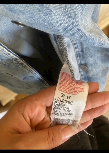 Kız Çocuk Gri Denim Düğmeli Ceket - Görsel 3