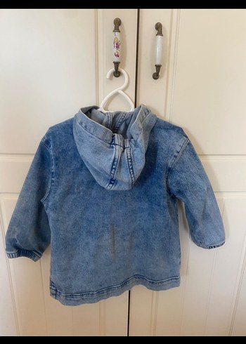 Kız Çocuk Gri Denim Düğmeli Ceket - Görsel 2