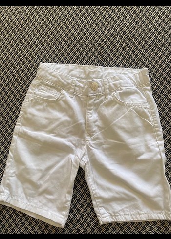 Erkek Beyaz Pilili Pamuklu Şort - Görsel 2