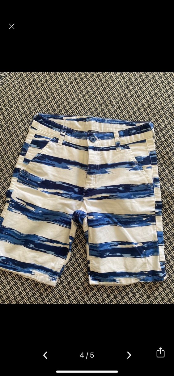 Erkek Beyaz Pilili Pamuklu Şort - Görsel 3