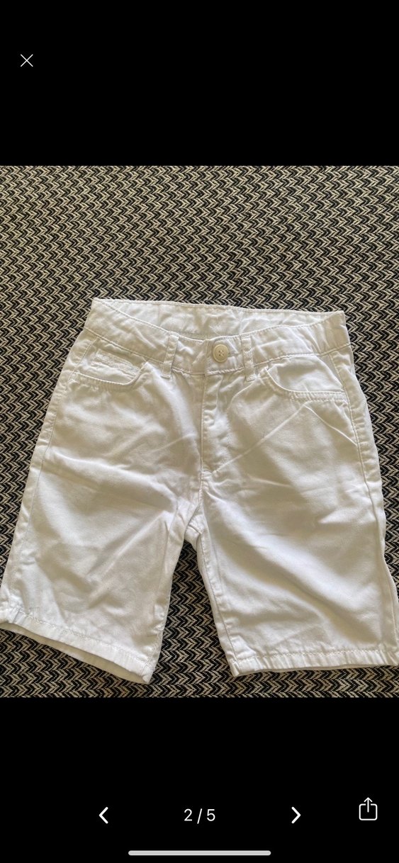 Erkek Beyaz Pilili Pamuklu Şort - Görsel 2