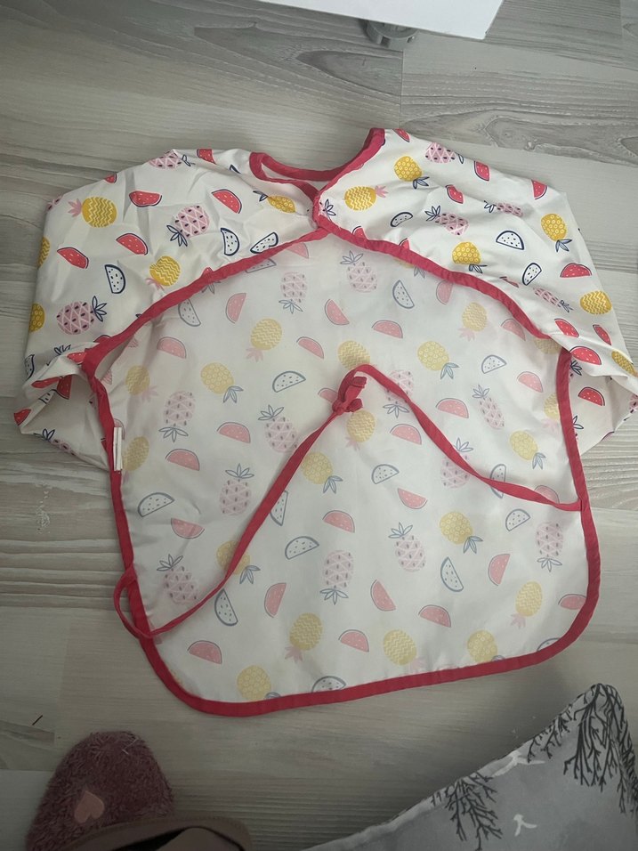 Pastel Desenli Beyaz Bebek Önlüğü - Görsel 3