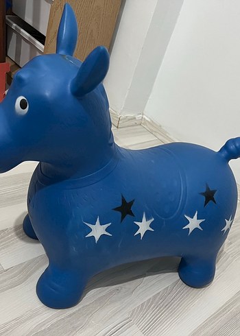 Yıldız Desenli Mavi Eşşek Şişme Oyuncak - Görsel 2