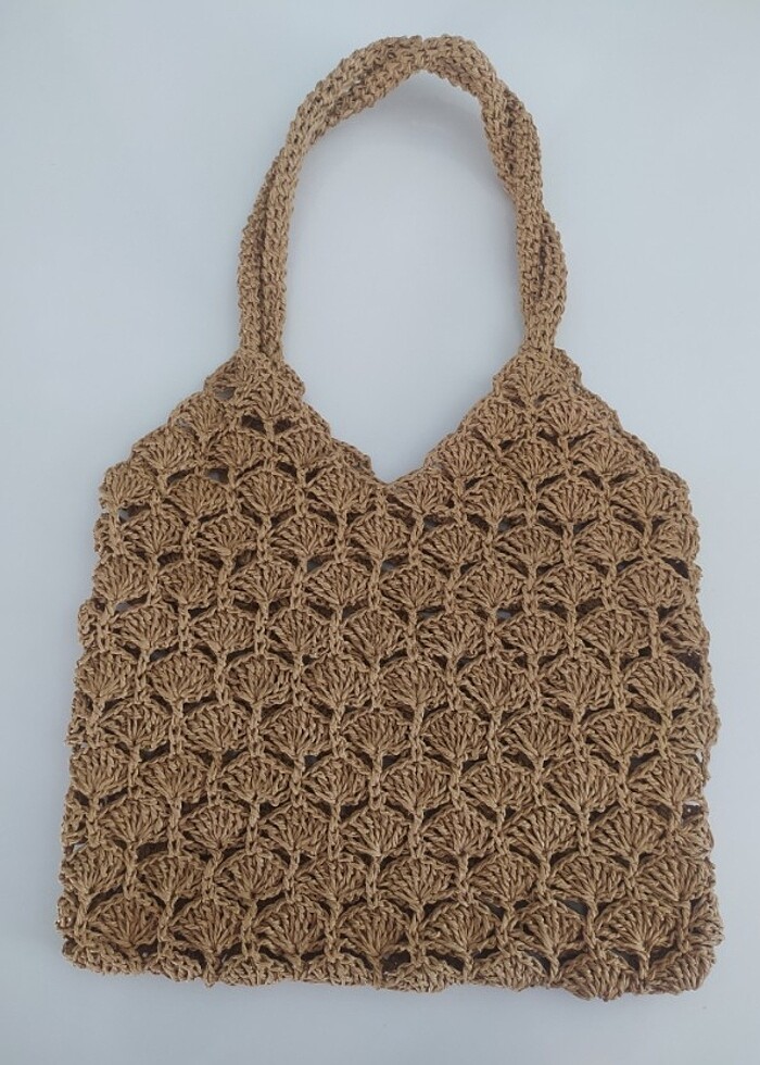 Kağıt ip örgü çanta - Görsel 2