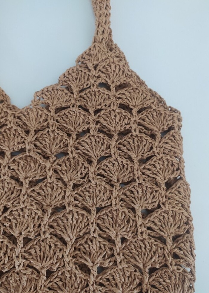 Kağıt ip örgü çanta - Görsel 4