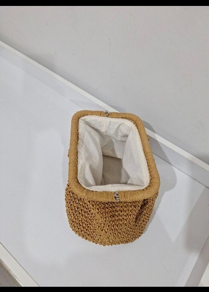 Kağıt ip burslu örgü çanta - Görsel 2