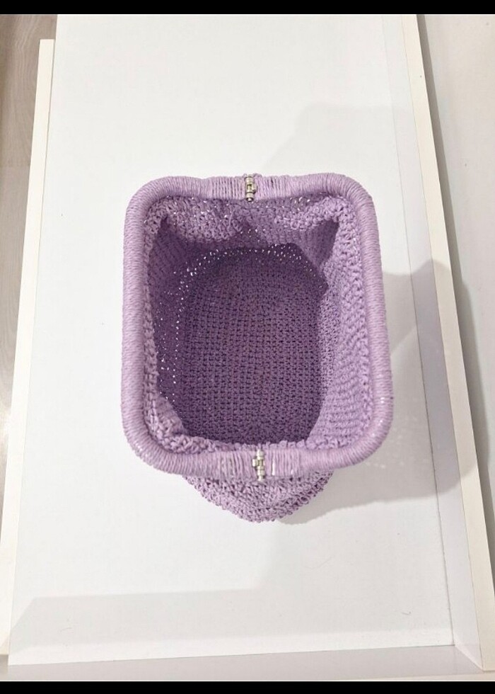 Kağıt ip burslu örgü çanta - Görsel 3