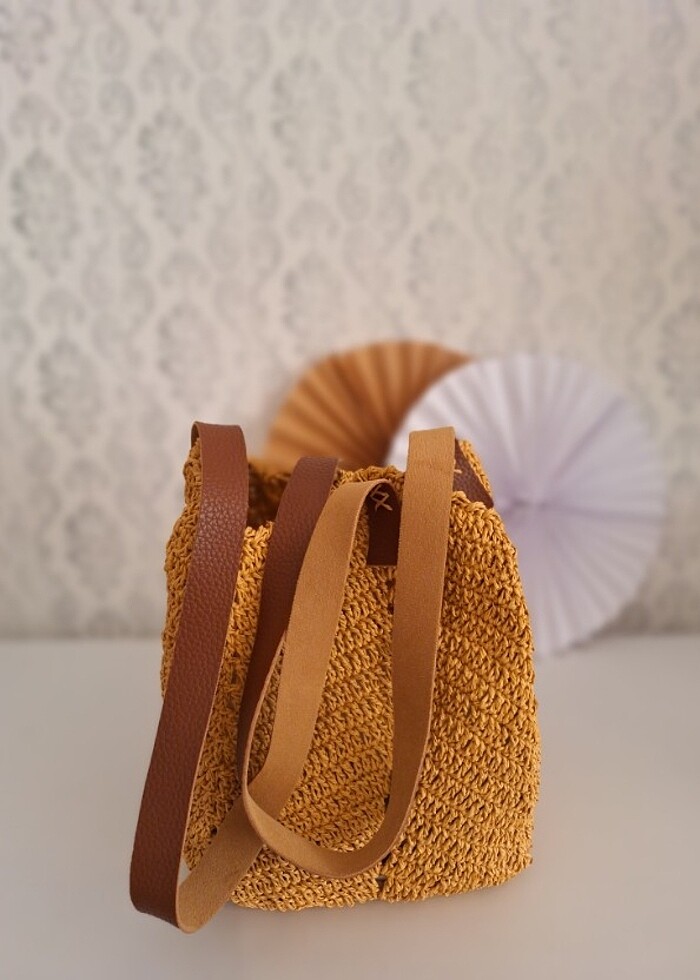 Lale model hasır çanta - Görsel 2