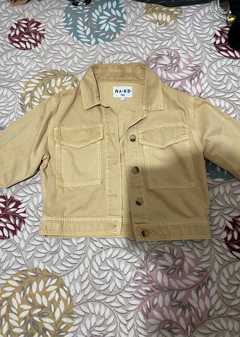Bershka Bej Düğmeli Kadın Denim Ceket