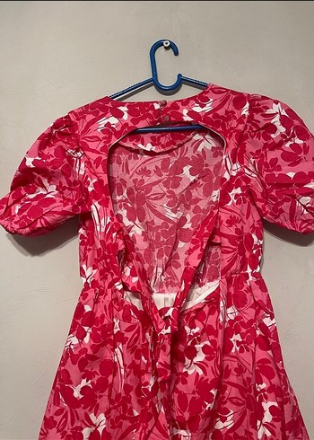 Çiçekli Kısa Kollu Elbise - Görsel 3