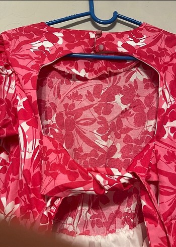 Çiçekli Kısa Kollu Elbise - Görsel 4