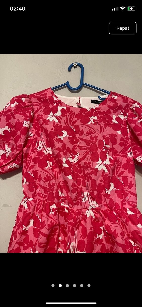 Çiçekli Kısa Kollu Elbise - Görsel 2