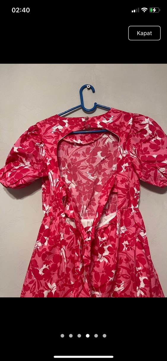 Çiçekli Kısa Kollu Elbise - Görsel 3