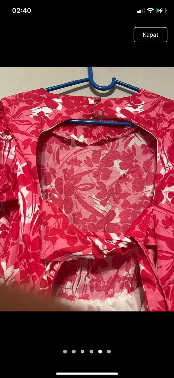 Çiçekli Kısa Kollu Elbise - Görsel 4