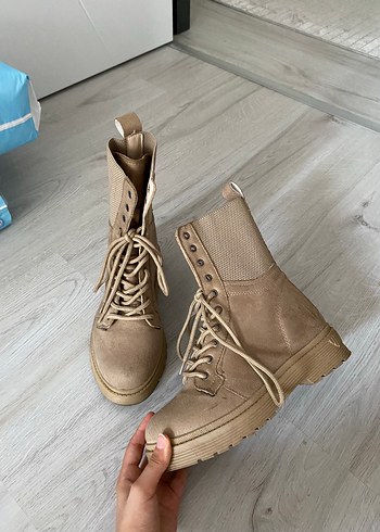 36 Beden Bej Süet Kadın Bot