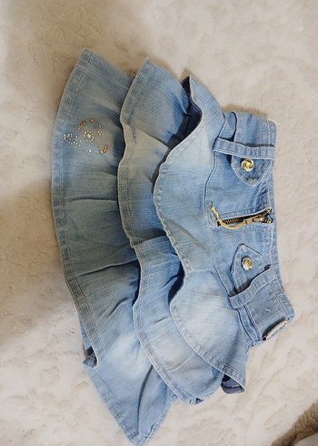 Diğer Kız Çocuk Mavi Denim Fırfırlı Etek