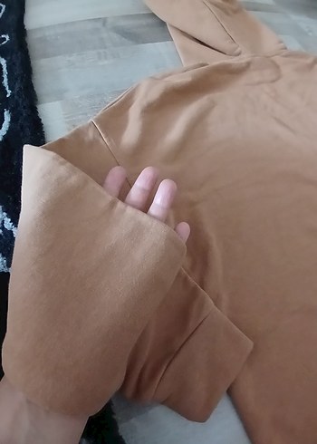 Bej Kapüşonlu Kadın Sweatshirt - Görsel 4