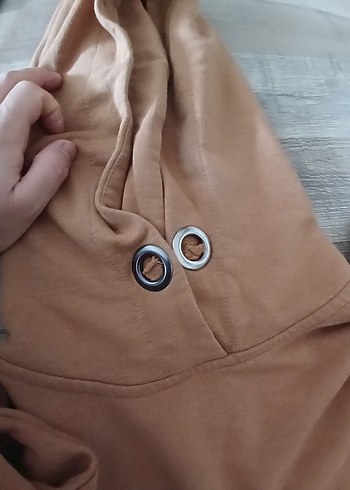 Bej Kapüşonlu Kadın Sweatshirt - Görsel 3