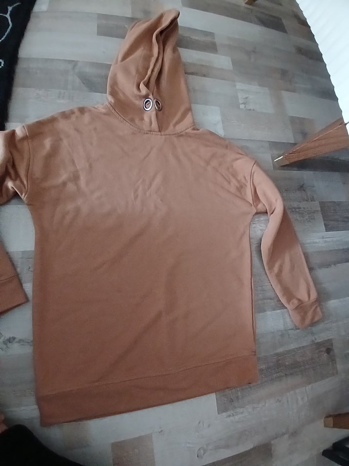 Bej Kapüşonlu Kadın Sweatshirt - Görsel 2