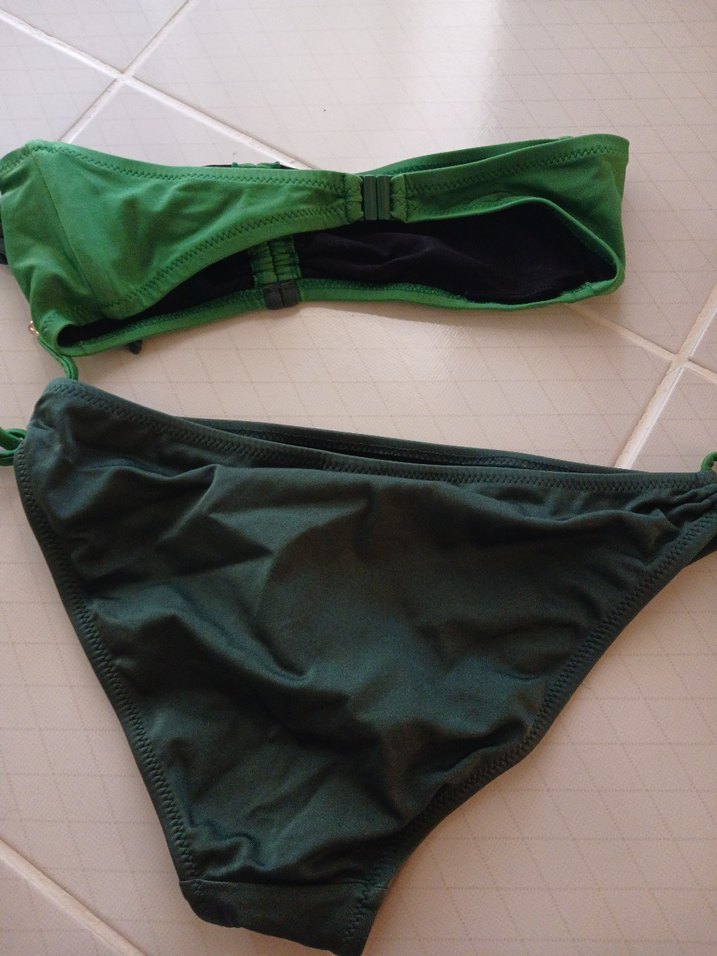 Koyu Yeşil İpli Kadın Bikini - Görsel 4